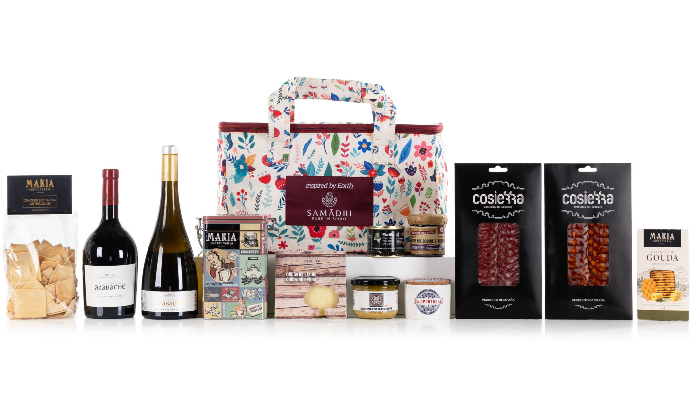 Cesta Samadhi Flores B | Cesta Gourmet con Vinos Rioja