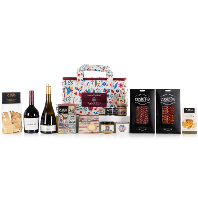 Cesta Samadhi Flores B | Cesta Gourmet con Vinos Rioja